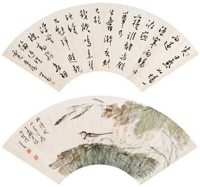 溥心畬 己丑（1949年）作 书画合璧 镜心
